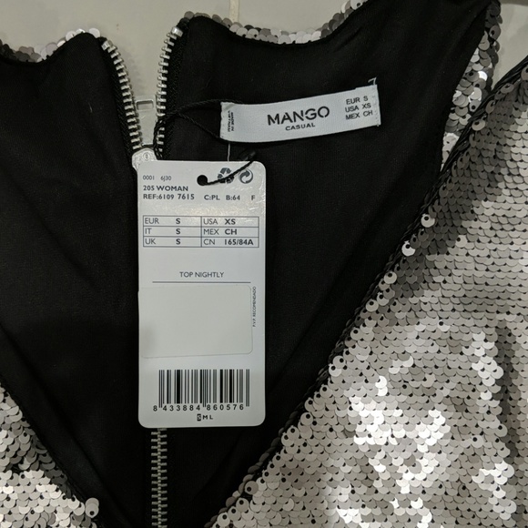 MANGO sequin silver top - Picture 3 of 5